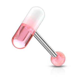 Tongue Barbell Acrylic Pill