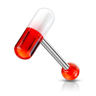 Tongue Barbell Acrylic Pill