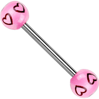 Barbell Acrylic Heart Ballls