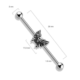 Industrial Barbell Butterfly Skull