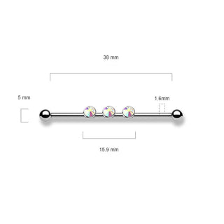 Industrial Barbell 3 Zirconia Internally Threaded