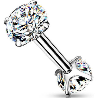 Barbell Ball 2 Zirconia Internally Threaded