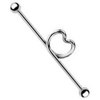 Industrial Barbell Heart Silver