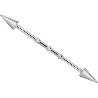 Industrial Barbell Notched Silver