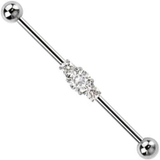Industrial Barbell Ball Silver 3 Zirconia