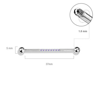 Industrial Barbell Ball Silver Line Zirconia