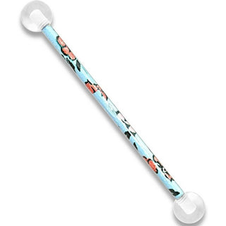 Industrial Barbell Flower Pattern Ball Acrylic