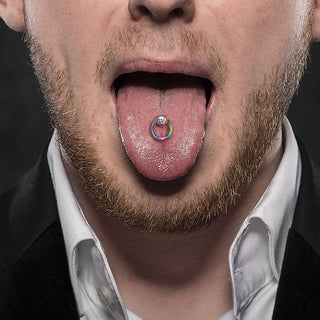 Tongue Barbell Slave Ring
