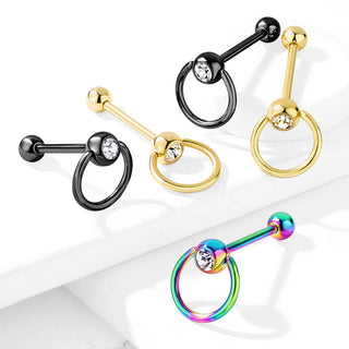 Tongue Barbell Slave Ring