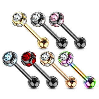 Barbell Sfera Zircone PVD