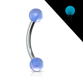 Kolczyk do brwi kulka akrylowa świecąca w ciemności