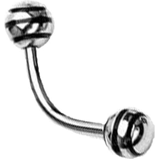 Curved Barbell Striped Ball