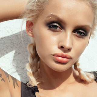 Eyebrow Piercing Star Zirconia Internally Threaded