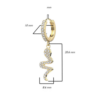 Snake Dangle Zirconia Clicker