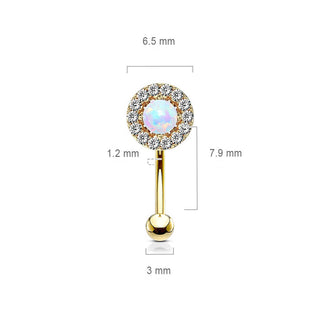 Eyebrow Piercing Opal Zirconia