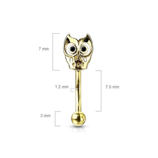 Kolczyk do brwi sowa