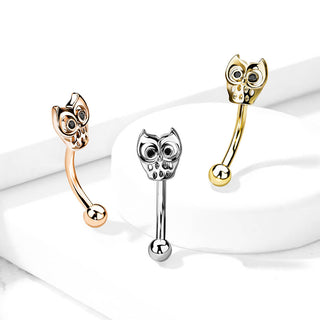 Kolczyk do brwi sowa