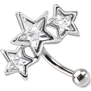 Piercing Sopracciglio Stelle d´argento e zirconi