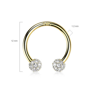 Oro 14 kt Ferro di Cavallo Zircone