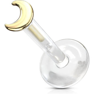 Złoto 585 labret księżyc płaski