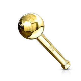 Solid Gold 14 Carat Nose Stud Ball Round