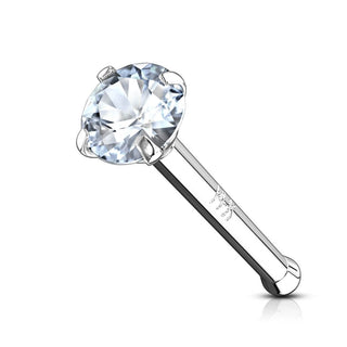 Oro 14 kt Stud Nasale Zircone