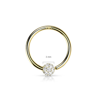 Solid Gold 14 Carat Ring Zirconia Bendable