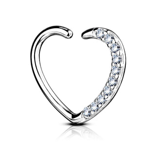 Solid Gold 14 Carat Ring Heart Zirconia Bendable