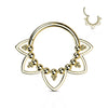 Solid Gold 14 Carat Ring Heart ornamentation Clicker
