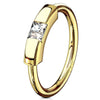 Solid Gold 14 Carat Ring Zirconia Segment