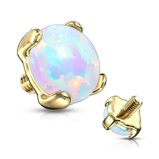 Solid Gold 14 Carat dermal anchor top opal