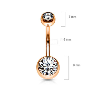 Belly Button Piercing Ball Zirconia rose