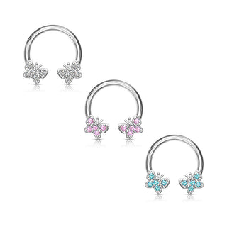 Horseshoe Butterflies Zirconia Silver