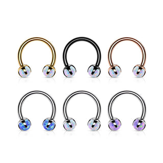 Horseshoe Opal Ball Internally Threaded
