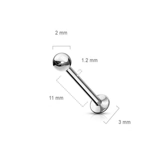 Labret Ball Silver Push-In