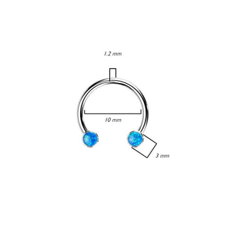 Titanium Horseshoe Opal Push-In