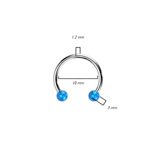 Titanium Horseshoe Opal Ball Push-In