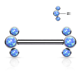 Titanium Nipple Piercing 3 Opal Push-In