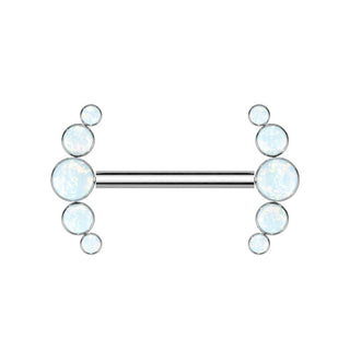 Titanium Nipple Piercing 5 Opal Push-In