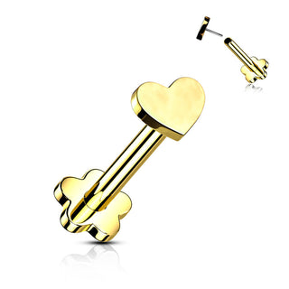 Titanium Labret Heart Flower Base Push-In