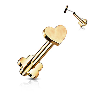 Titanium Labret Heart Flower Base Push-In