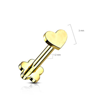 Titanium Labret Heart Flower Base Push-In