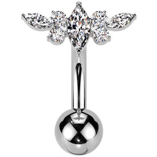 Titanium Belly Button Piercing zirconias Push-In