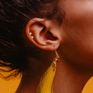 Barbell Zircone quadrato con incastonatura