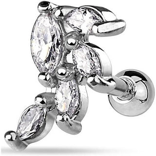 Barbell Spiga Zirconi e argento