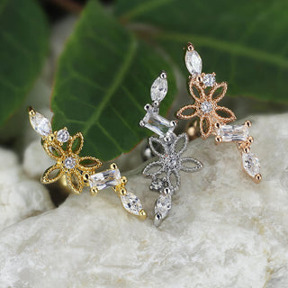 Barbell Fiore di zirconi