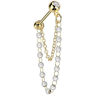 Sztanga dwa łańcuszki perły