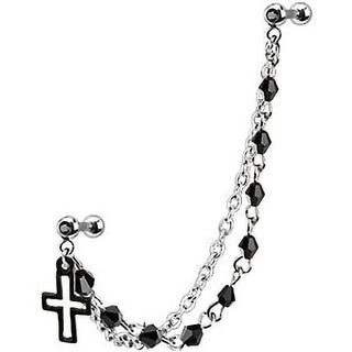 Barbell Chain Cross Silver
