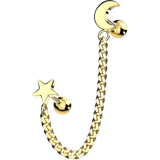 Barbell Star Moon necklace