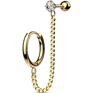 Sztanga Łańcuszek kółko cyrkonia clicker